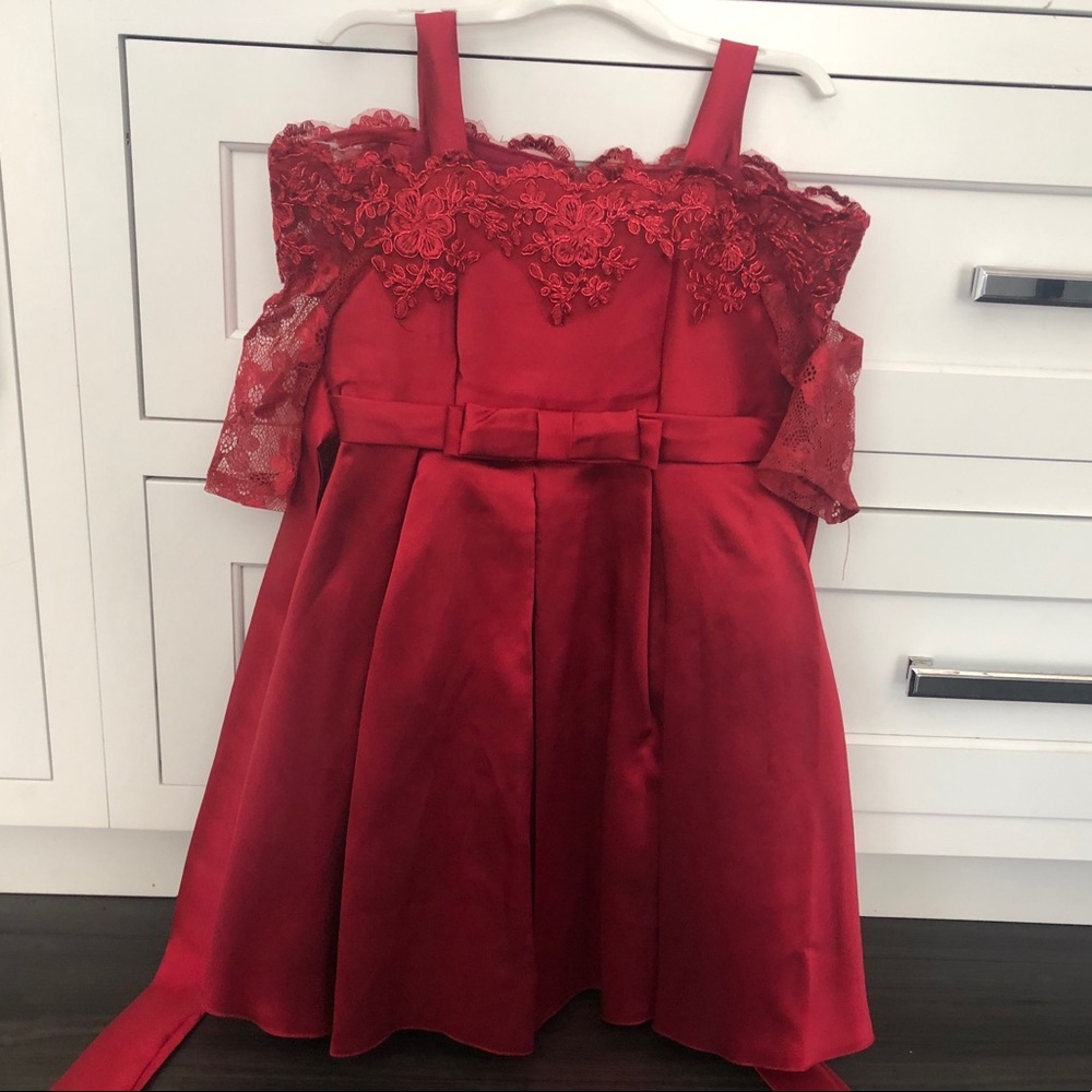 Red fancy girls’ dresses